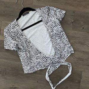 Brady Melville Black Spot Dalmatian Wrap Top